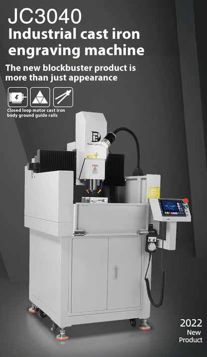 TEBAK JY-14 Full Cast Iron Finished CNC Engraving Machine With Rolling Base Optional Automatic Tool Change ATC 2.2KW