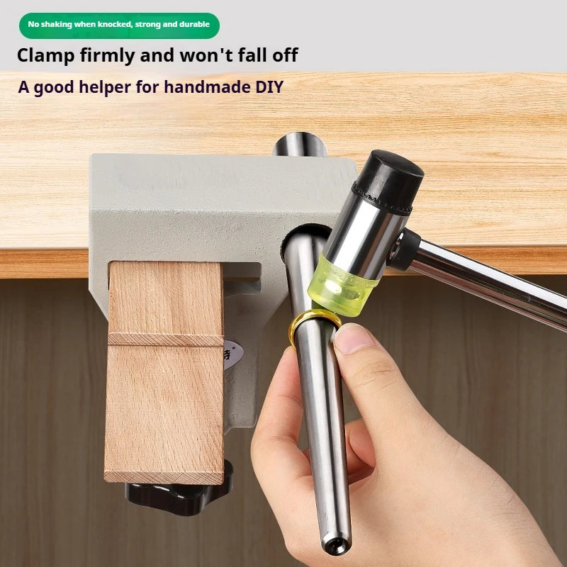 TEBAK Punch-free Metalworking Table Wooden Stopper Mobile Clamping Bench Vise for Holding Die Maintenance Gold Beating Tools