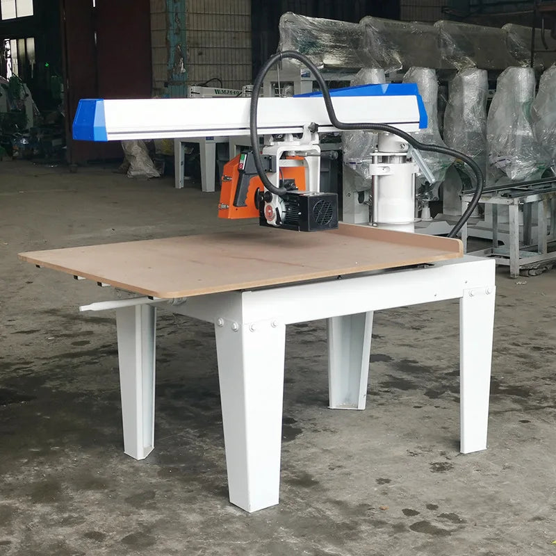 A Mj2236 Industrial Portable Wood Saw Machine Radial Arm Saw Controllable Feed Rate Woodworking Sawing Machine Semi-Automatization