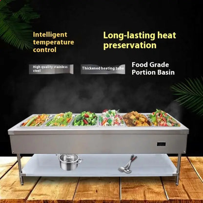 Factory Buffet Restaurant Electric Bain Marie Server Showcase Industrial Fast Hot Food Warmer Steam Commercial Work Table