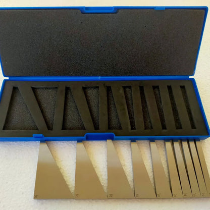 TEBAK 10pcs Set Angle Block Set 1, 2, 3, 4, 5, 10, 15, 20, 25, 30 Precision +/- 20 Seconds, Machinist Tool Block Gauge Gage