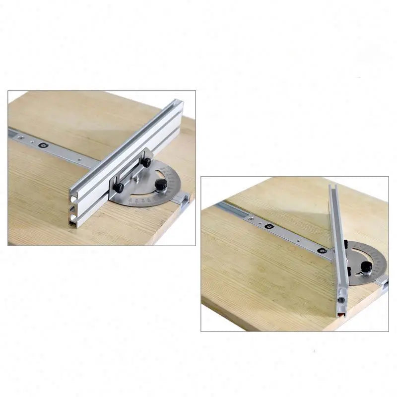 Miter Gauge Aluminum Profile Fence With Track Stop Table Saw Router Miter Gauge Saw Assembly Ruler for Woodworking Tools DIY
