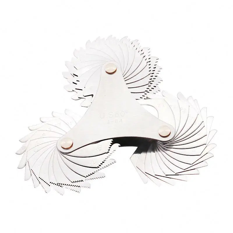 TEBAK Screw Gauge Set Thread Pitch Gage 52 Blades 60 Degree Metric 55 Degree Whit Worth Lock Thread Pitch Gage Feeler Gauge