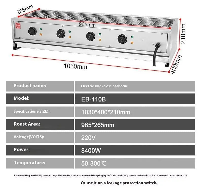 Fast Food Equipment Small Stainless Steel Snack Machines Kebab Roasting Camping Smokeless Electric Bbq Grill Oven Grills