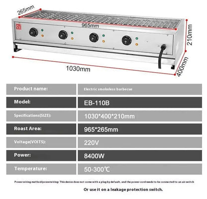 Fast Food Equipment Small Stainless Steel Snack Machines Kebab Roasting Camping Smokeless Electric Bbq Grill Oven Grills