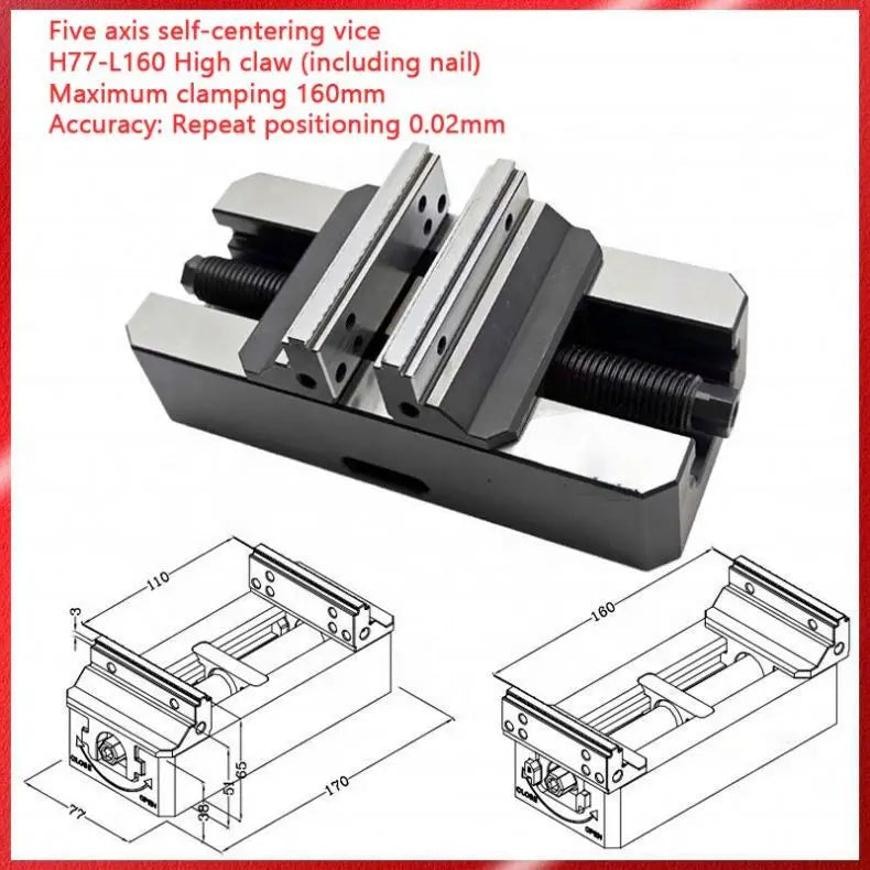 Self Centering Manual Vise 5 Axis Special Pliers CNC Pliers Precision Pneumatic Vises Center High Precision and Hardness