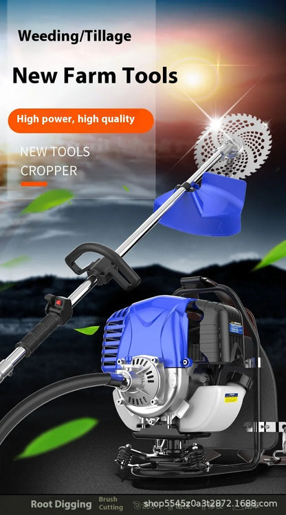 TEBAK Backpack Gasoline Lawn Mower Grass Cutter Trimmer Weed Petrol Grass Trimmer Gasoline Grass Trimmer Brush Cutter