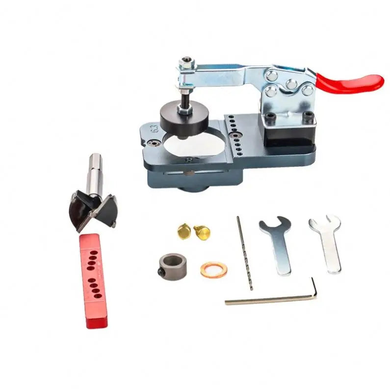 W-134 Adjustable Hinge Boring Jig Concealed Hinge Drilling Guide Jig  Aluminum Alloy Hinge Hole Opener Template Puncher Locator
