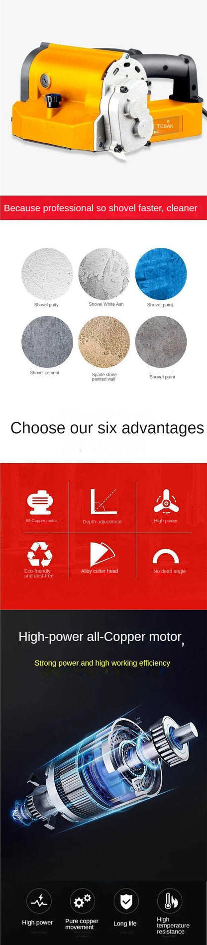 Plating Wall Machine Electric Shovel Machine Dustless, No Dead Corner Coarse Plane Machine