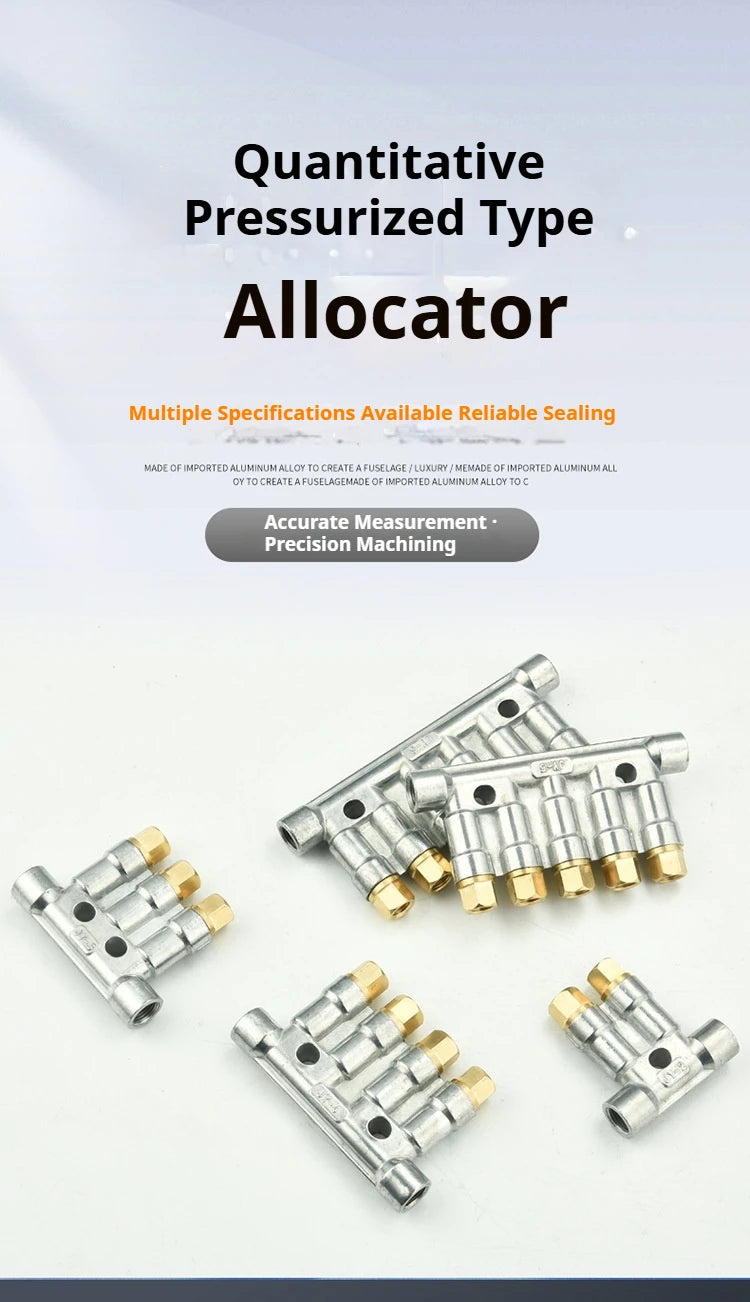 T8618 1-10 Way Volumetric Grease Oil Piston Divider Valve Lubrication System Oil Separator Valve Oil Distributor Manifold Block