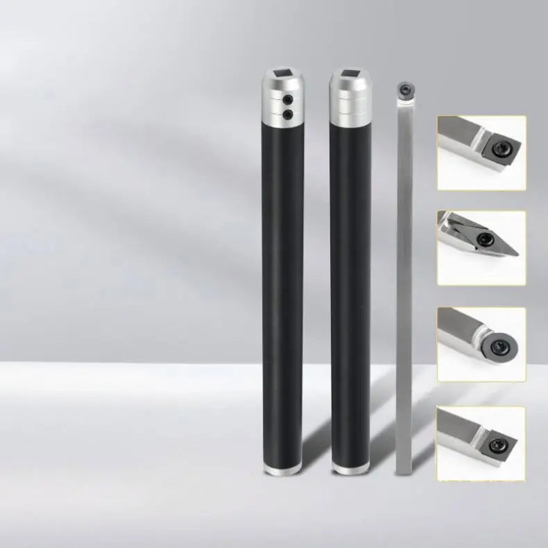 TEBAK Handle Wood Turning Tool Set Carbide Tipped Lathe Finisher/Rougher/Detailer/Hollower Tools Turning Set