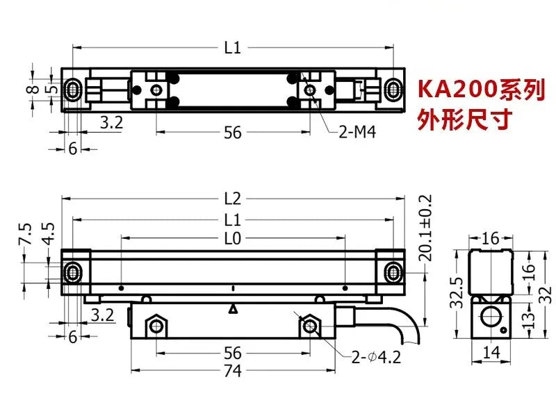 KA200 Grating Scale Manufacturer of Magnetic Scale Ruler and Magnetic Scale Ruler Displacement Sensor