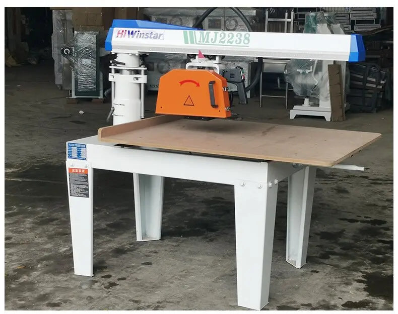 A TEBAK Mj2236 Industrial Portable Wood Saw Machine Ross Cutting Radial Arm Saw Controllable Feed Rate Woodworking Sawing Machine