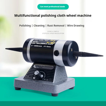 TEBAK Jewelry Making Tools Buff Polishing Machine Double-Head Tabletop Grinder Buffing Wheel Jewelry Polishing Machine