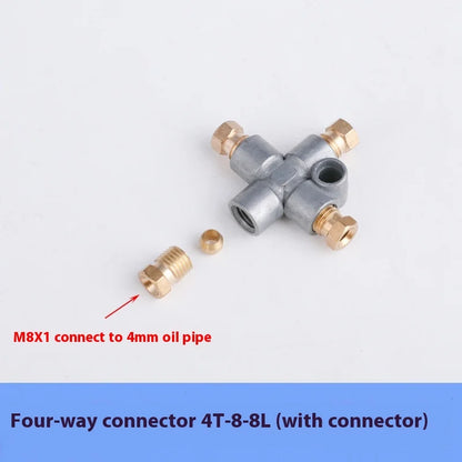 TEBAK Fixed Zinc Alloy Three-way/two-way/four-way Joint Distributor Oil Drain 4/6mm Oil Pipe M8 * 1 M10 * 1