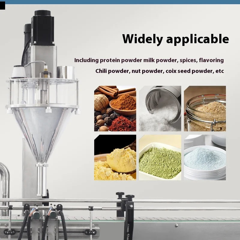 TEBAK Automatic Auger Screw Filler Chili Coffee Milk Small Jar Bottle Cosmetic Powder Bottle Weighing Powder Filling Machine
