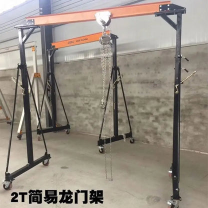 TEBAK Portable Single Girder Gantry Crane 0.5Ton 1ton 2ton Steel Movable Lifting Workshop Adjustable Height Gantry Cranes 1 Ton