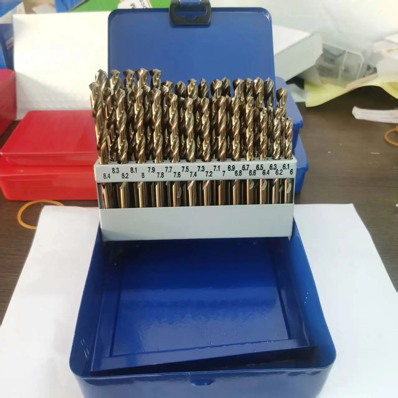 TEBAK M42 Cobalt Industrial Grade Titanium Coated HSS Twist Drill Bit Set Metal Hole Cutters for Stainless Steel Hard Metal