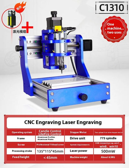 TEBAK JY-06 Portable Mini CNC Full Metal Frame Desktop Wood 3axis 1310 Programming Router and Laser Engraving Cutting Machine