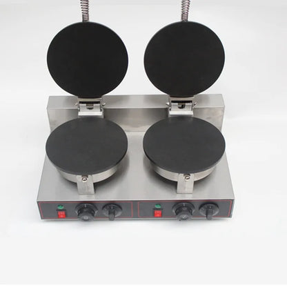Commercial 2-Plate Cone Baker Ice Cream Waffle Cone Maker Multi Function Waffle Baker Suitable for Restaurants&Hotels