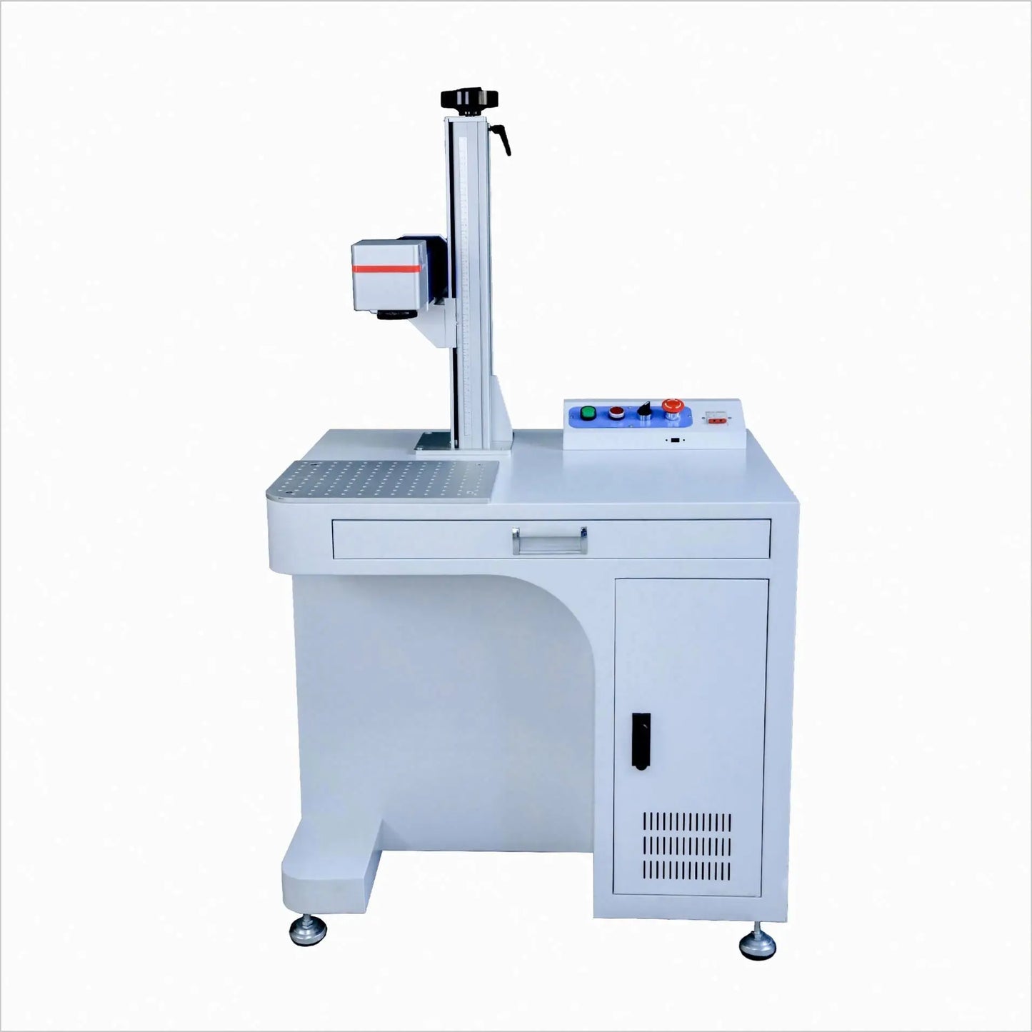 TEBAK PVC Plastic Stainless Steel Desktop Fiber Laser Nameplate Marking Machine 20W 30W Upgrade Rotation Axis