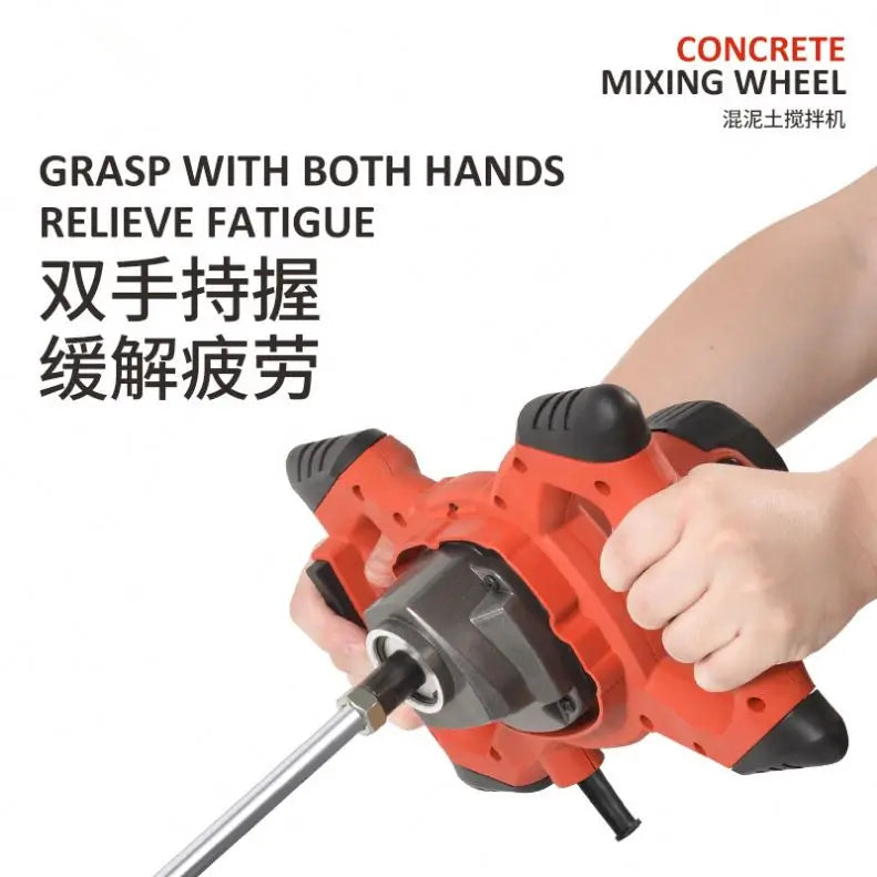 TEBAK 6-Speed  Portable Paint Mixer Rig Mortar Grout Cement Mixer Stirring Tool Electric Handheld Cement Concrete Mixer with Rod
