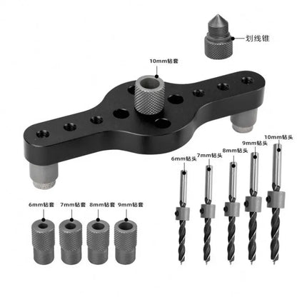 TEBAK W-141 Drill Guide Kit Hole Puncher Vertical Pocket Hole Jig Woodworking Drilling Locator Wood Dowelling Self Centering