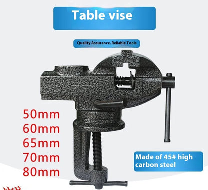 ANDUUK DL110080 Multi-functional Swivel Small Table Vice Household Work Flat Vice Type 80 Black Sliding Smooth Strong Clamping