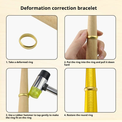 TEBAK Jewelry Round Wood Bracelet Steel Ring Mandrel Jewelry Making Measuring Tools Kits Bangle Stick Oval Wood Bracelet Mandrel