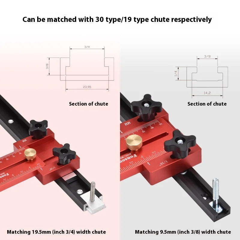 TEBAK W-52 Extended Thin Rip Jig Table Saw Jig Guide for Repeat Narrow Strip Cuts Works With Saw Router Table Band Saw