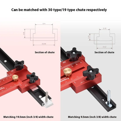 TEBAK W-52 Extended Thin Rip Jig Table Saw Jig Guide for Repeat Narrow Strip Cuts Works With Saw Router Table Band Saw
