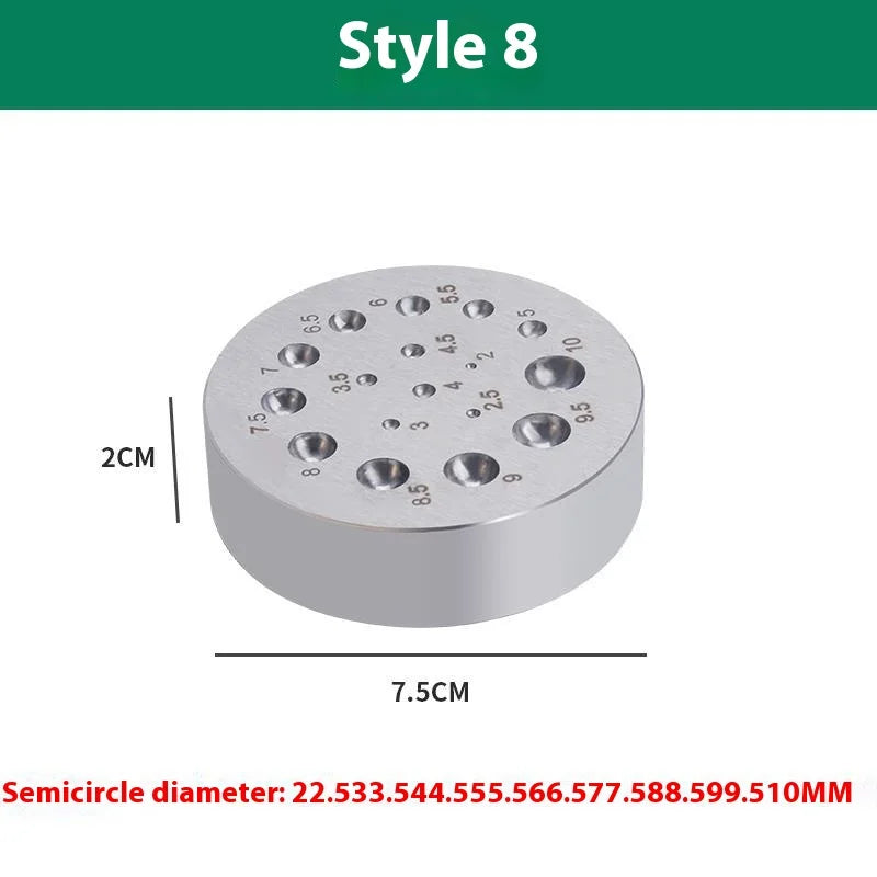 TEBAK Hole Punch Tool Dapping Punches Metal Forming Tools Bell Ball Making for Jewelry Making Block Dapping Punch Set
