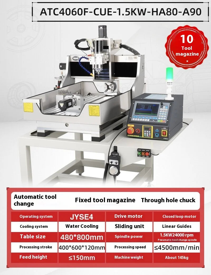 TEBAK JY-17 numerical control engraving machine fully automatic tool changing four-axis square rail precision engraving machine