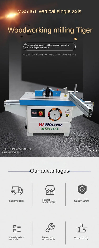 TEBAK XJ-50 Sliding Table Single Spindle Shaper Wood Spindle Moulder Machine MX5116T