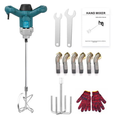 TEBAK Electric Mixer Variable Speed Paint Cement Agitator Power Action Electric Concrete Hand Mixer Drill Paint Mixing Mixer