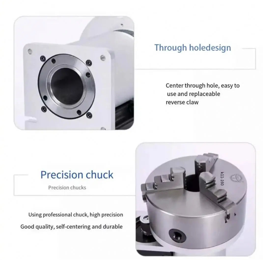 D125/D160 G4 Rotary Attachment Laser Handheld Polishing Turntable CNC Automatic Speed Regulating Welding Rotary Table Positioner