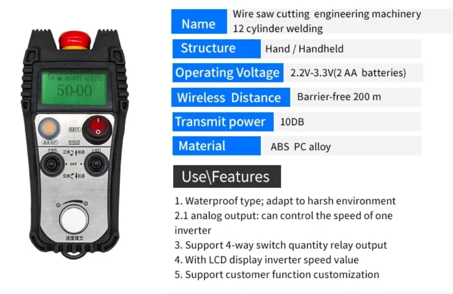 TEBAK DH02ST Industrial Controller with Single Speed Adjustment Two Joysticks for Turning  Roller Frame Welding Cutting