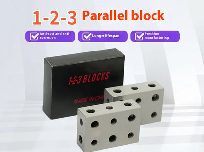 TEBAK Machine Tools 2Pc Sparallel Clamping Block Set 23 Holes Precision 1-2-3 Parallel Setup Block