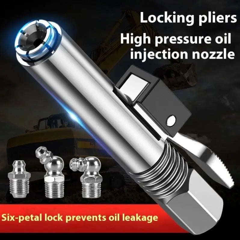 Hot Seal Locking Clamp Type High Pressure Grease Gun Coupler Lock Grease Gun Nozzle Single Handle Coupling End Connector
