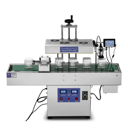 Aluminum Foil Gasket Sealing Machine Automatic Stainless Steel Continuous Plastic Bottle Glass Jar Lid Electromagnetic Induction