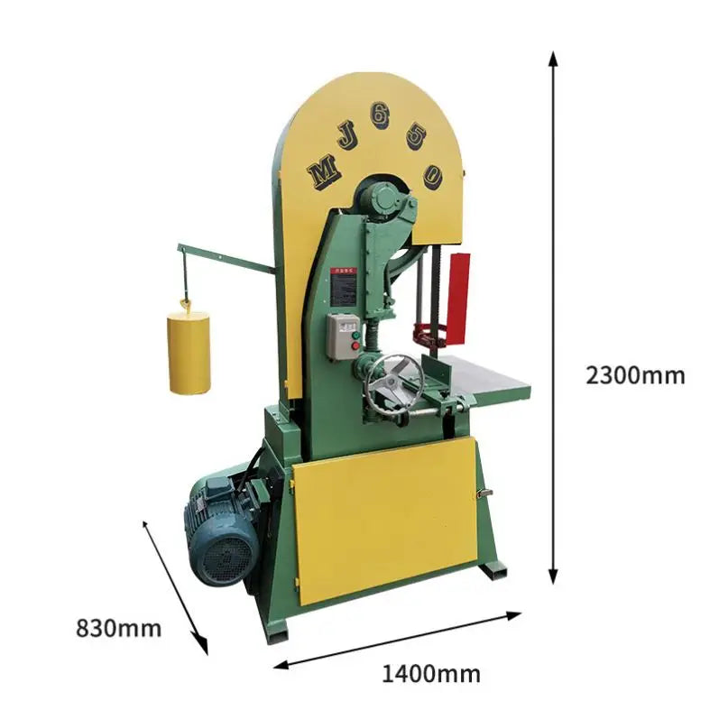 A TEBAK Vertical Resaw Band Saw MJ650 Heavy Duty Woodworking Large Wood Cutting Band Saw Machine Vertical Resaw Band Saw
