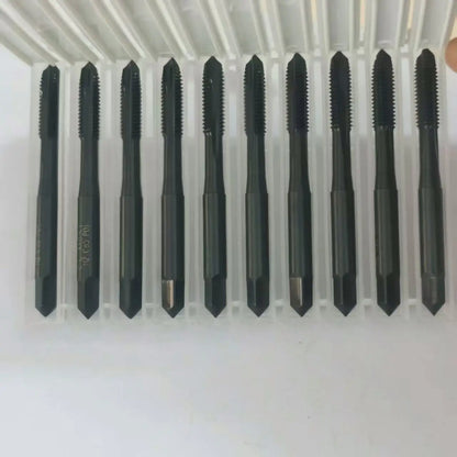 TEBAK Thread Taps Cutting Tool Straight Flute Machine Screw Thread Taps High Speed HSS Black Coating Machine Cutting Tools