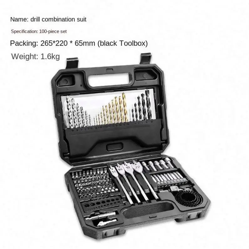 TEBAK Drill Bit Set for Wood Metal and Concrete Power Tools Kit Electric Drill Hand Tools Powerful Repair Parts