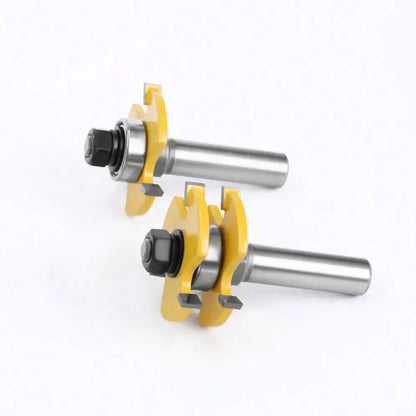 Wood Working Tools Tongue and Groove Router Bit Set 1/2" X 1/4" Shank Woodworking Cutter Tenon Cutter for Woodworking Tools