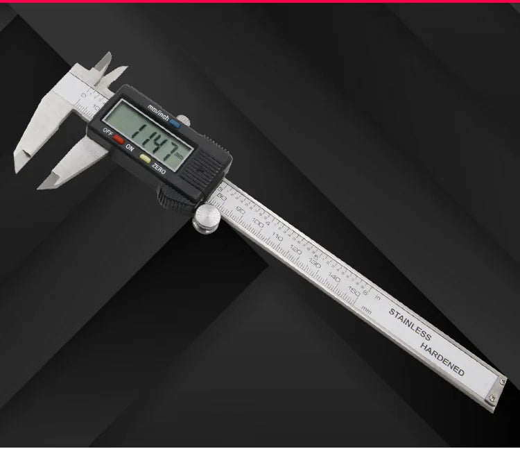TEBAK Electronic Digital Vernier Caliper 150mm Carbon Fiber Composites Stainless Steel Micrometer Measuring Tool Digital Ruler