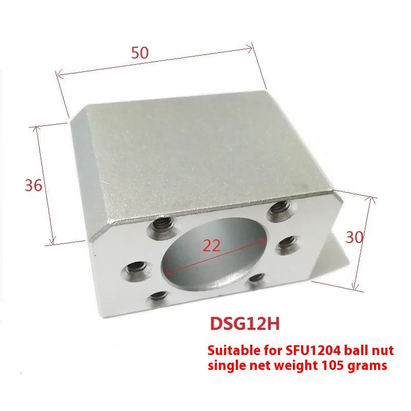 TEBAK D-01 SFU1605 1610 Ball Screw Nut Housing DSG12H 16H 20H 32H 40H Aluminium Alloy Ballscrew Nut Housing Bracket Holder Fit