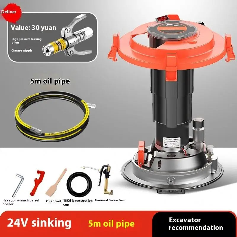 Tebak 24V 880W Electric Grease Machine Outlet Gun Lubrication Pump High Pressure Bucket Grease Machine 24v Electric Grease Pump