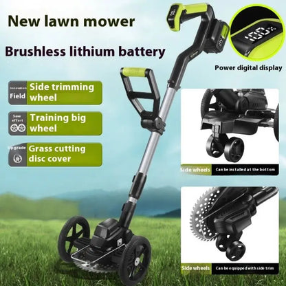 TEBAK Electric Wheeled Lawn Mower Brush Cutter Lawn Mower Polishing Weed Wackering Electric Lawn Mower Grass Weed Trimmer