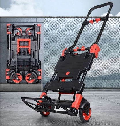 2024 Portable 150KG 2 in 1 Multi-funCtion Convertible Hand Truck Folding Trolley Transformable and Dual-purpose Platform