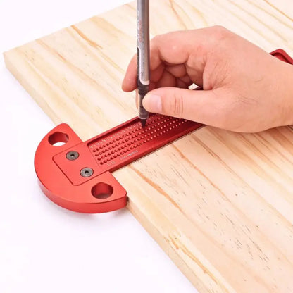 TEBAK W-85 Red Anodized Multi Functional Metal Aluminum Alloy square Ruler Woodworking Scriber T-Shape Ruler